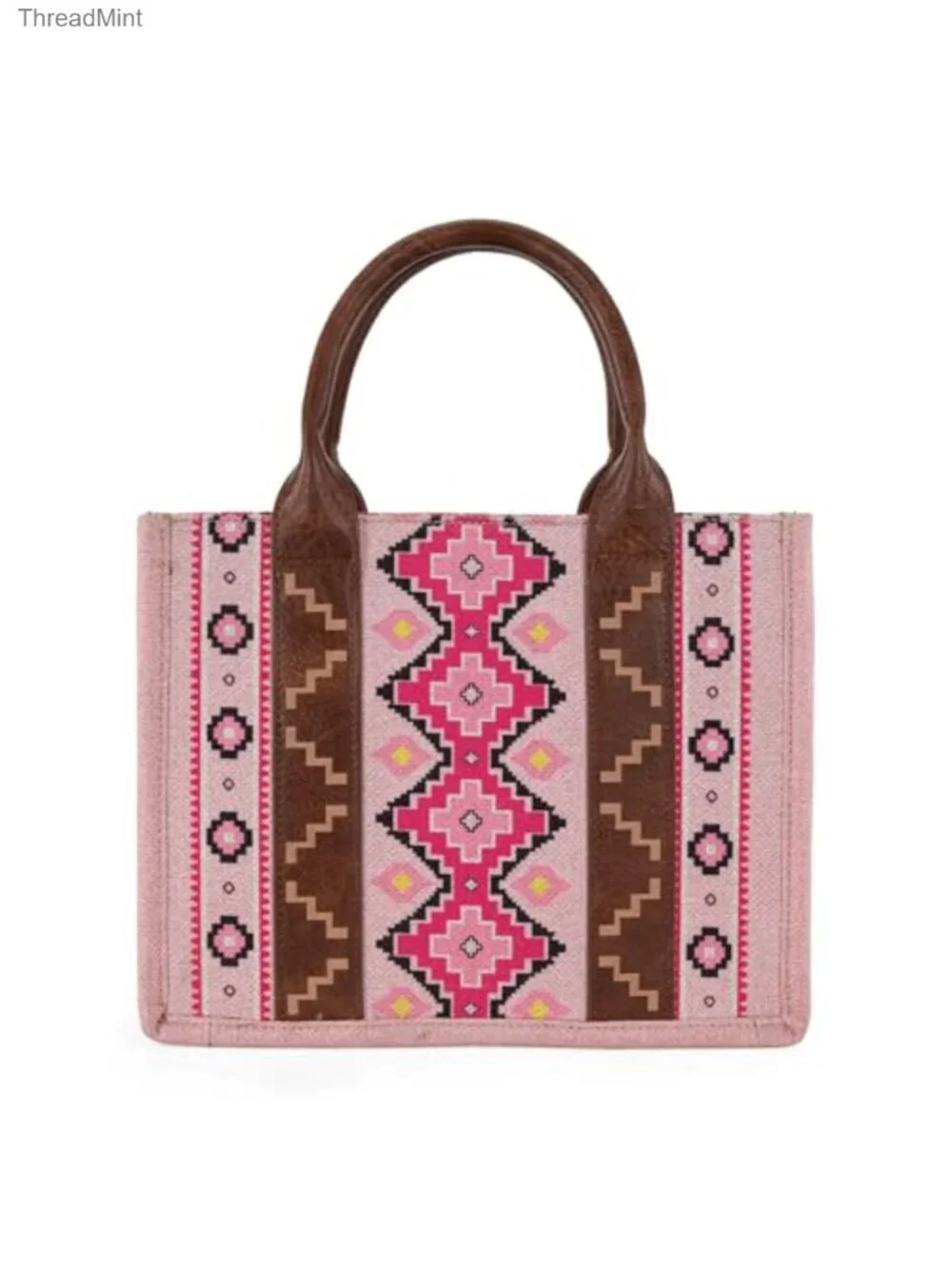Aztec Print Hobo Tote Shoulder Bag with Guitar Strap